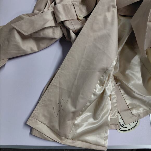 Blanc Noir Womens Classic Trench Coat Sz Small Blush Belted Double Breasted NWT - Picture 9 of 9